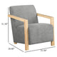 Ellon Accent Armchair Soft Light Gray Cushioned Natural Brown Wood BM329641