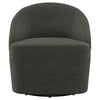 Lenie Barrel Accent Swivel Chair, Modern Minimal Shape, Dark Green