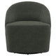 Lenie Barrel Accent Swivel Chair, Modern Minimal Shape, Dark Green