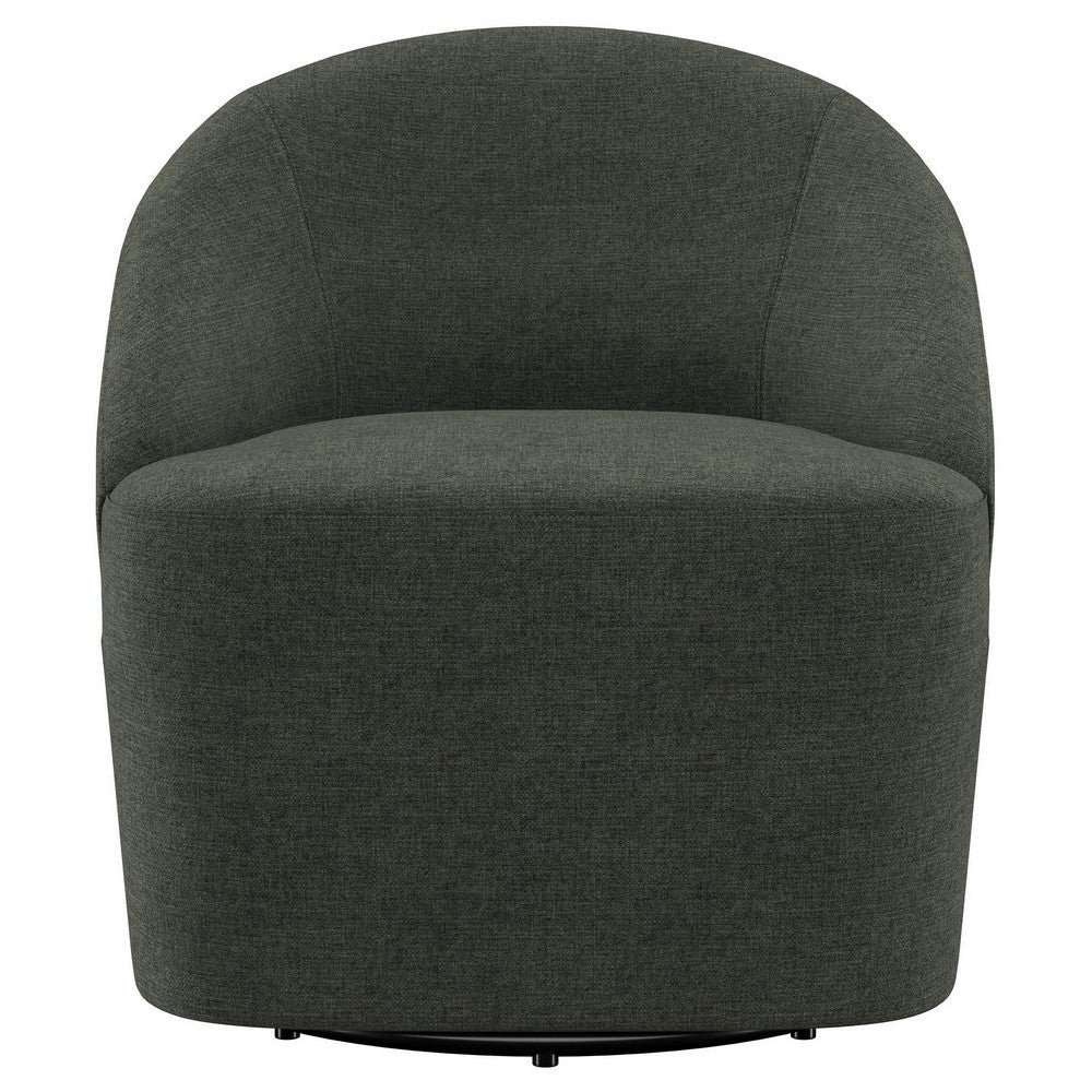Lenie Barrel Accent Swivel Chair Modern Minimal Shape Dark Green