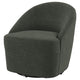 Lenie Barrel Accent Swivel Chair Modern Minimal Shape Dark Green
