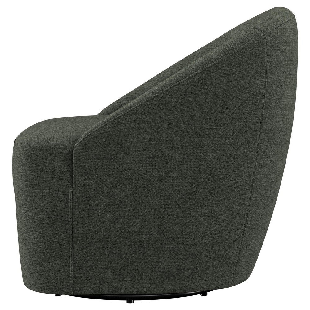 Lenie Barrel Accent Swivel Chair Modern Minimal Shape Dark Green