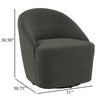 Lenie Barrel Accent Swivel Chair Modern Minimal Shape Dark Green