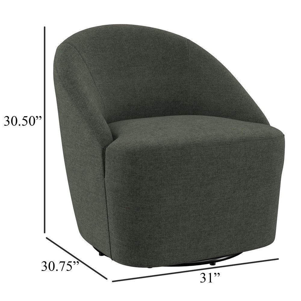 Lenie Barrel Accent Swivel Chair Modern Minimal Shape Dark Green