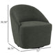 Lenie Barrel Accent Swivel Chair Modern Minimal Shape Dark Green