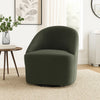 Lenie Barrel Accent Swivel Chair, Modern Minimal Shape, Dark Green