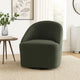 Lenie Barrel Accent Swivel Chair, Modern Minimal Shape, Dark Green
