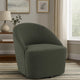 Lenie Barrel Accent Swivel Chair, Modern Minimal Shape, Dark Green