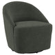 Lenie Barrel Accent Swivel Chair Modern Minimal Shape Dark Green