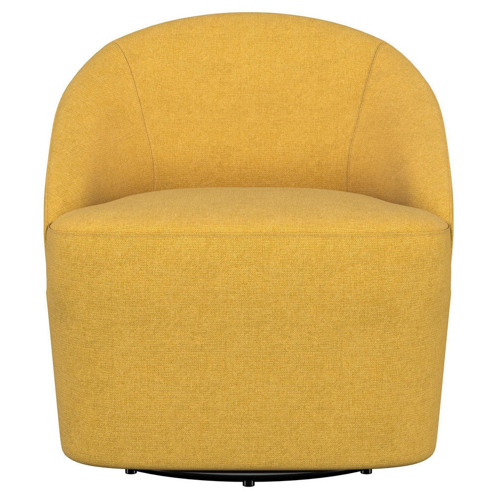 Lenie Barrel Accent Swivel Chair Modern Minimal Shape Mustard Yellow