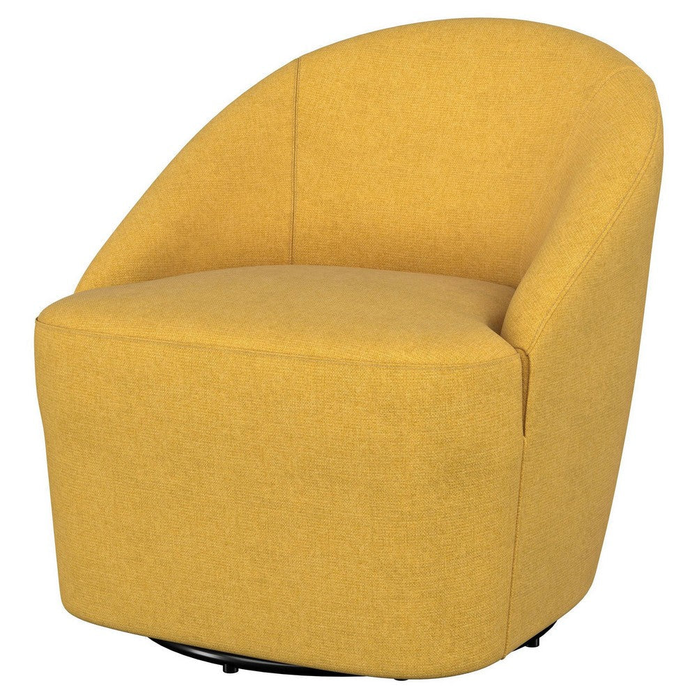 Lenie Barrel Accent Swivel Chair Modern Minimal Shape Mustard Yellow