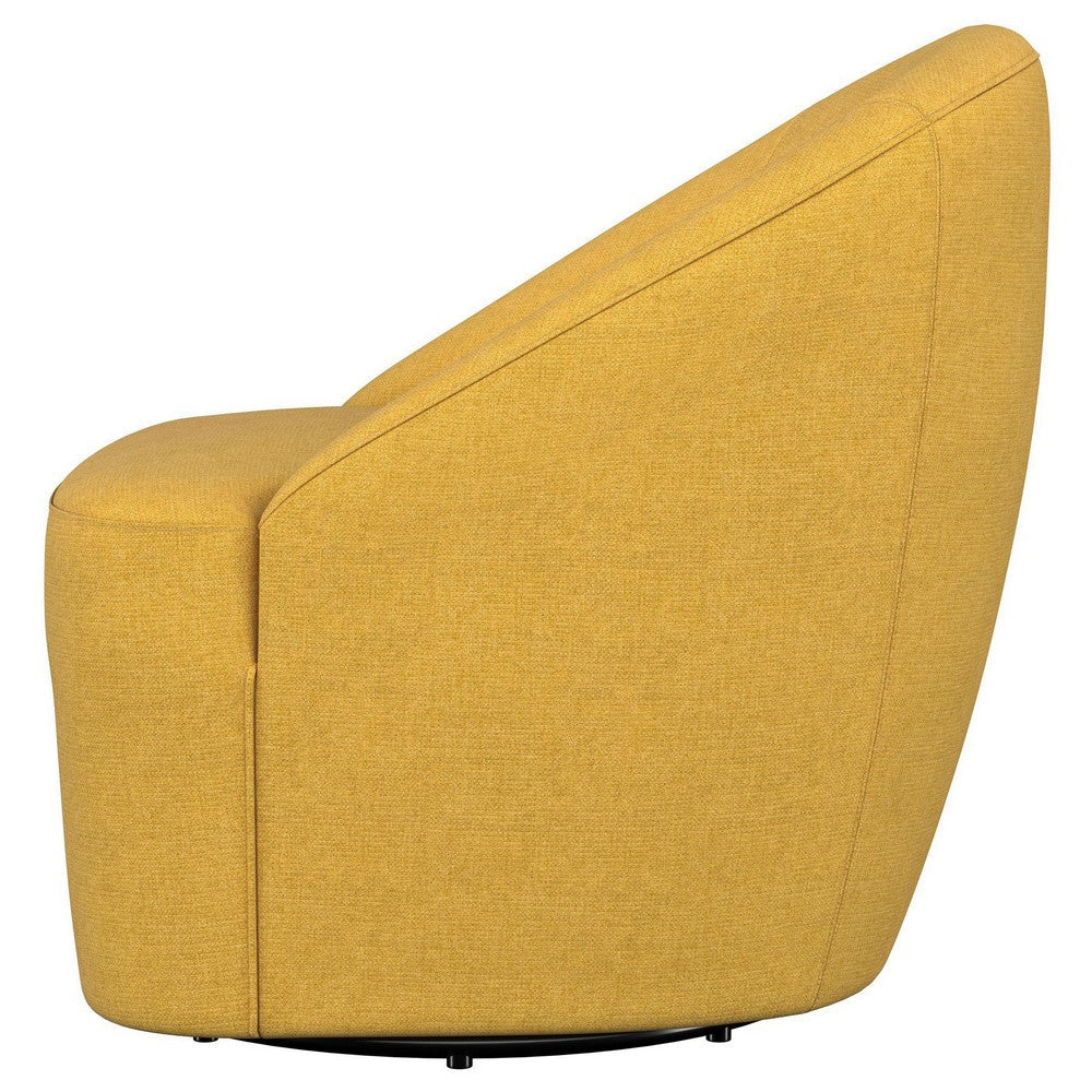 Lenie Barrel Accent Swivel Chair Modern Minimal Shape Mustard Yellow