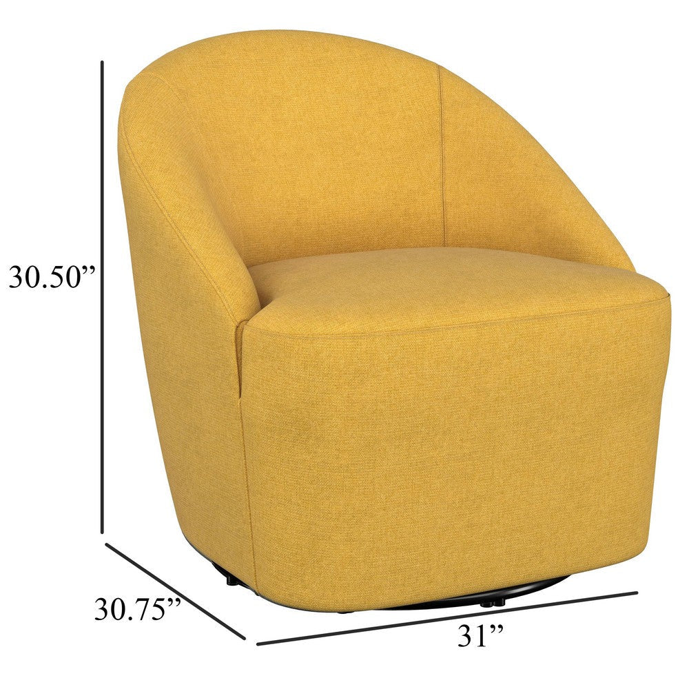 Lenie Barrel Accent Swivel Chair Modern Minimal Shape Mustard Yellow