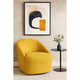 Lenie Barrel Accent Swivel Chair, Modern Minimal Shape, Mustard Yellow
