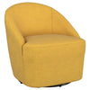 Lenie Barrel Accent Swivel Chair, Modern Minimal Shape, Mustard Yellow