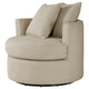Catlyn Swivel Accent Chair Camel Brown Fabric 2 Accent Pillows BM329648