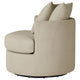 Catlyn Swivel Accent Chair Camel Brown Fabric 2 Accent Pillows BM329648