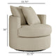 Catlyn Swivel Accent Chair Camel Brown Fabric 2 Accent Pillows BM329648