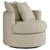 Catlyn Swivel Accent Chair Camel Brown Fabric 2 Accent Pillows BM329648