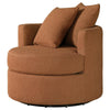 Catlyn Swivel Accent Chair Burnt Orange Fabric 2 Accent Pillows BM329649