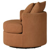 Catlyn Swivel Accent Chair Burnt Orange Fabric 2 Accent Pillows BM329649
