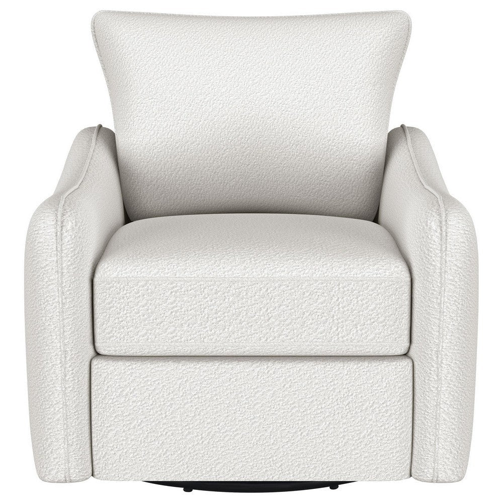 Adia Swivel Glider Chair Sloped Arms Plush Vanilla Ivory Boucle BM329650