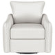 Adia Swivel Glider Chair Sloped Arms Plush Vanilla Ivory Boucle BM329650