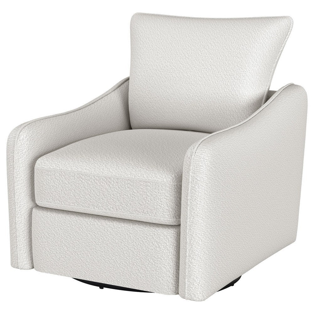 Adia Swivel Glider Chair Sloped Arms Plush Vanilla Ivory Boucle BM329650