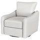 Adia Swivel Glider Chair Sloped Arms Plush Vanilla Ivory Boucle BM329650