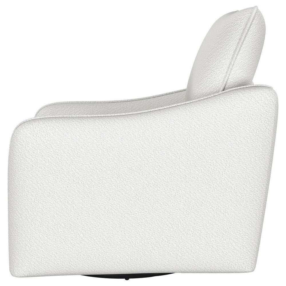 Adia Swivel Glider Chair Sloped Arms Plush Vanilla Ivory Boucle BM329650