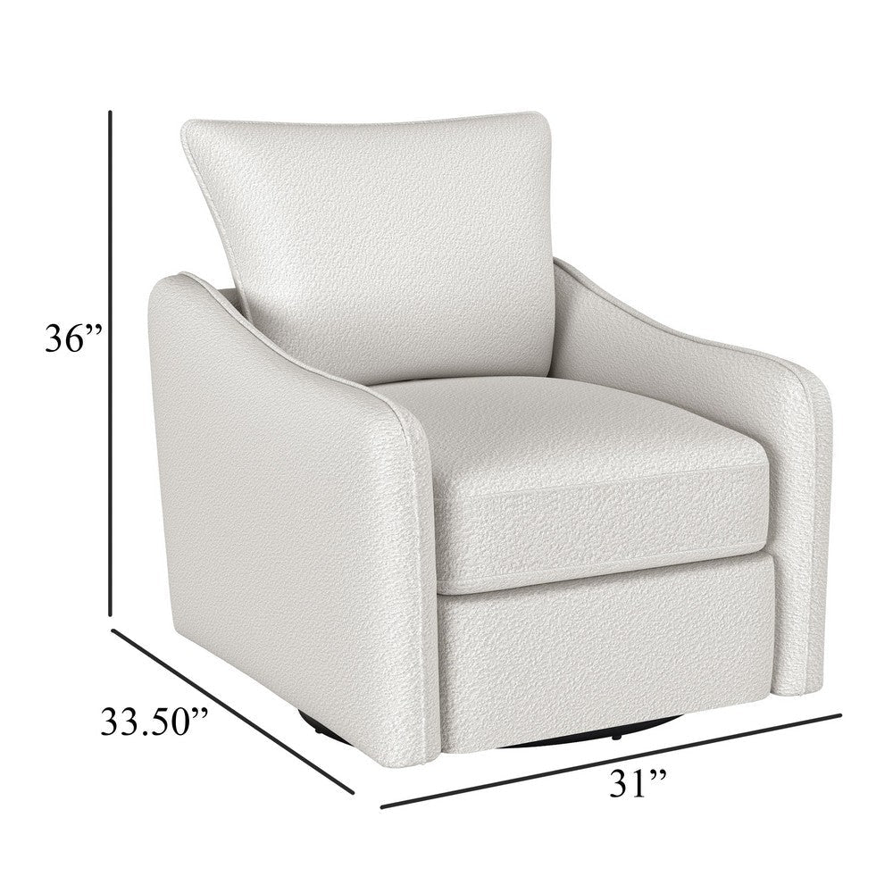 Adia Swivel Glider Chair Sloped Arms Plush Vanilla Ivory Boucle BM329650