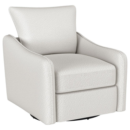 Adia Swivel Glider Chair, Sloped Arms, Plush Vanilla Ivory Boucle