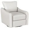 Adia Swivel Glider Chair, Sloped Arms, Plush Vanilla Ivory Boucle