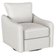 Adia Swivel Glider Chair, Sloped Arms, Plush Vanilla Ivory Boucle