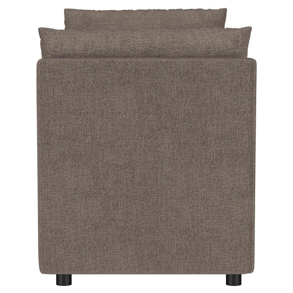 Marina Accent Bench Brown Fabric 2 Accent Throw Pillows 64 Inch BM329651