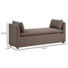 Marina Accent Bench Brown Fabric 2 Accent Throw Pillows 64 Inch BM329651