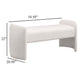 Perie Accent Bench Modern Ivory Boucle Soft Foam Cushions 55 Inch BM329652