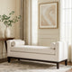 Rosana Accent Bench, Beige Fabric, 2 Round Bolster Pillows, 64 Inch