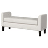 Reyan Accent Bench Ivory Fabric Foam Cushions Black Wood 60 Inch BM329654