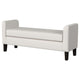 Reyan Accent Bench Ivory Fabric Foam Cushions Black Wood 60 Inch BM329654
