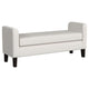 Reyan Accent Bench Ivory Fabric Foam Cushions Black Wood 60 Inch BM329654