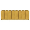Sanna Accent Bench Modern Channel Tufted Yellow Fabric 54 Inch