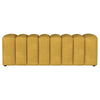 Sanna Accent Bench Modern Channel Tufted Yellow Fabric 54 Inch