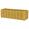 Sanna Accent Bench Modern Channel Tufted Yellow Fabric 54 Inch