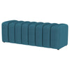 Sanna Accent Bench Modern Channel Tufted Peacock Blue 54 Inch