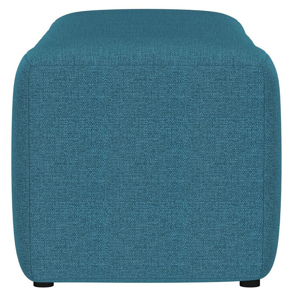 Sanna Accent Bench Modern Channel Tufted Peacock Blue 54 Inch