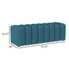 Sanna Accent Bench Modern Channel Tufted Peacock Blue 54 Inch
