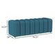 Sanna Accent Bench Modern Channel Tufted Peacock Blue 54 Inch