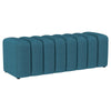 Sanna Accent Bench Modern Channel Tufted Peacock Blue 54 Inch