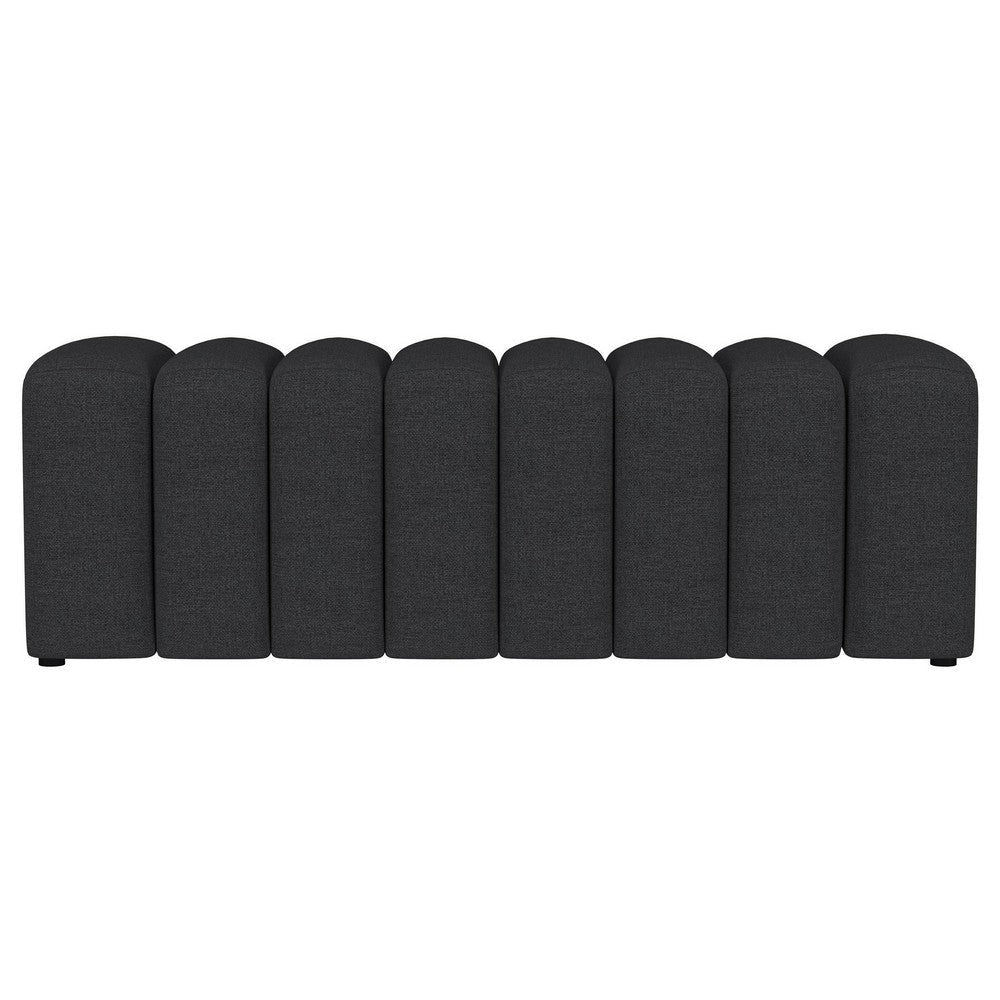 Sanna Accent Bench Modern Channel Tufted Charcoal Black 54 Inch BM329657
